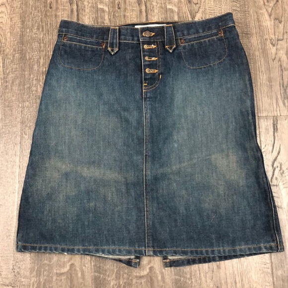 Abercrombie & Fitch Vintage Look Denim Skirt Sz 2 - Picture 6 of 8